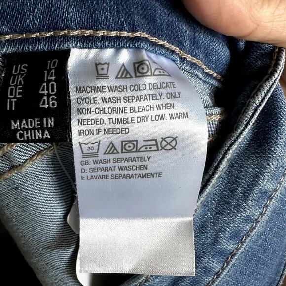 NWT Susan Graver Straight Leg Jean with Patch Pockets MEDIUM WASH QVC - Picture 7 of 8